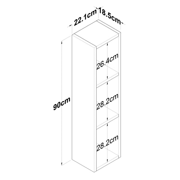 Rani E3 Duvar Rafı 3 Bölmeli Minyatür Ceviz