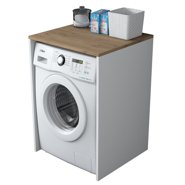Rani KD103 Çamaşır - Kurutma Makinesi Dolabı Kapaksız Beyaz - Sepet Ceviz