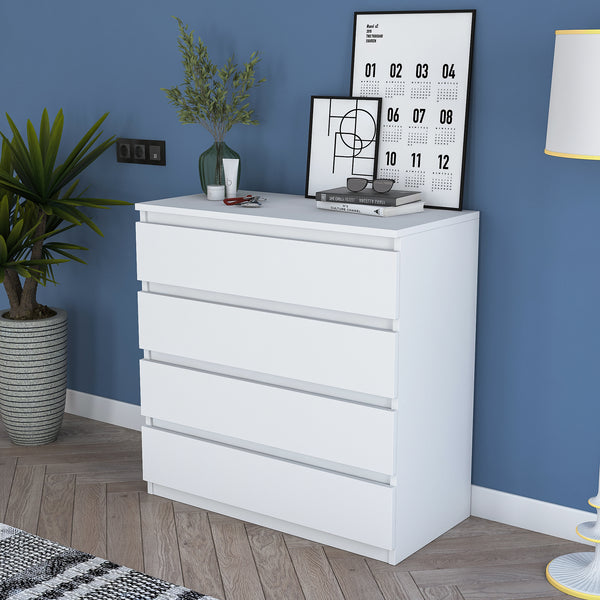 Rani BE102 Dresser 4 Drawers Bedroom Baby Room White 91 x 80 Cm