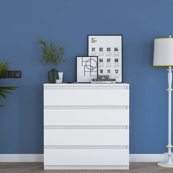 Rani BE102 Dresser 4 Drawers Bedroom Baby Room White 91 x 80 Cm