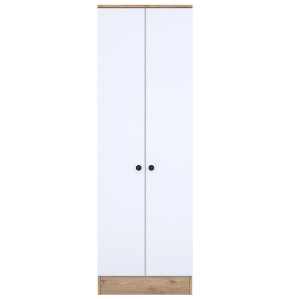 Rani P6 Modern Kapaklı Portmanto Askılık Vestiyer Sepet Ceviz - Beyaz M14
