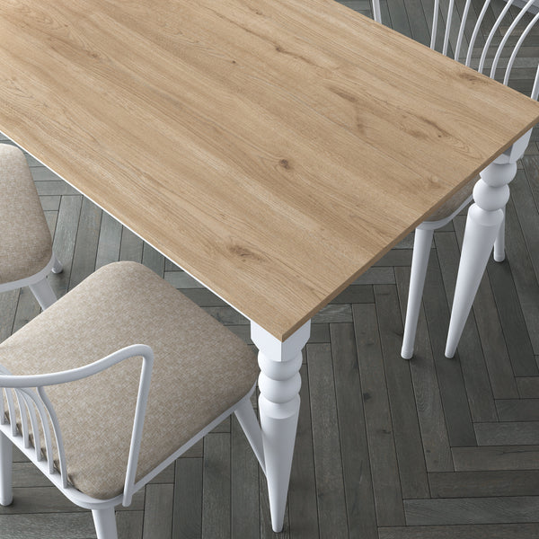 Rani JC102 Kitchen Table Chair Set Basket Walnut - White