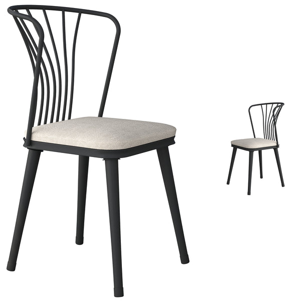 Rani JB104 Metal Sandalye 2'li Mutfak Yemek Masası Sandalyesi Krem