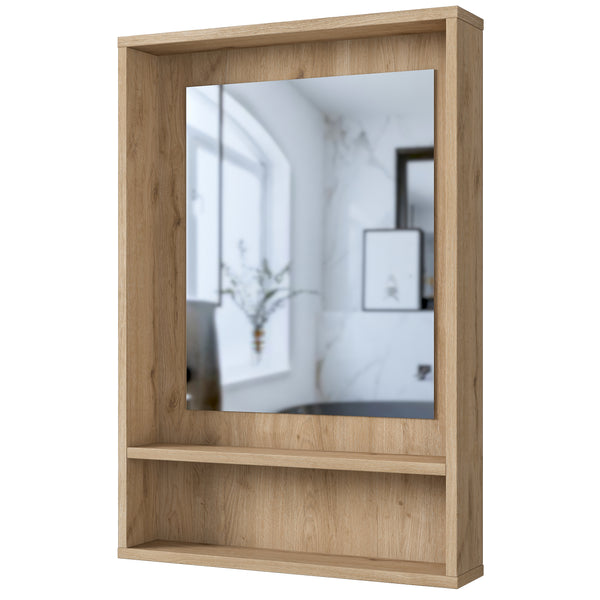 Rani KB108 Aynalı Banyo Dolabı Raflı Üst Modül Sepet Ceviz